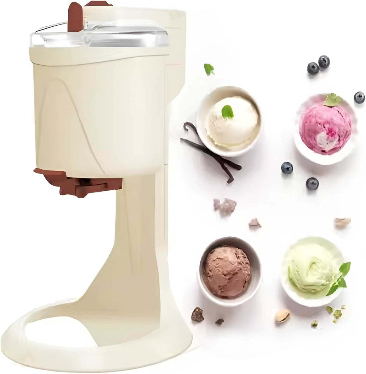 Jxuanmm Ijsmachine Commerciële, maak thuis ijs van professionele kwaliteit. 1L, wit, voor thuis, kleine ijsmachine mini-ijsmachine