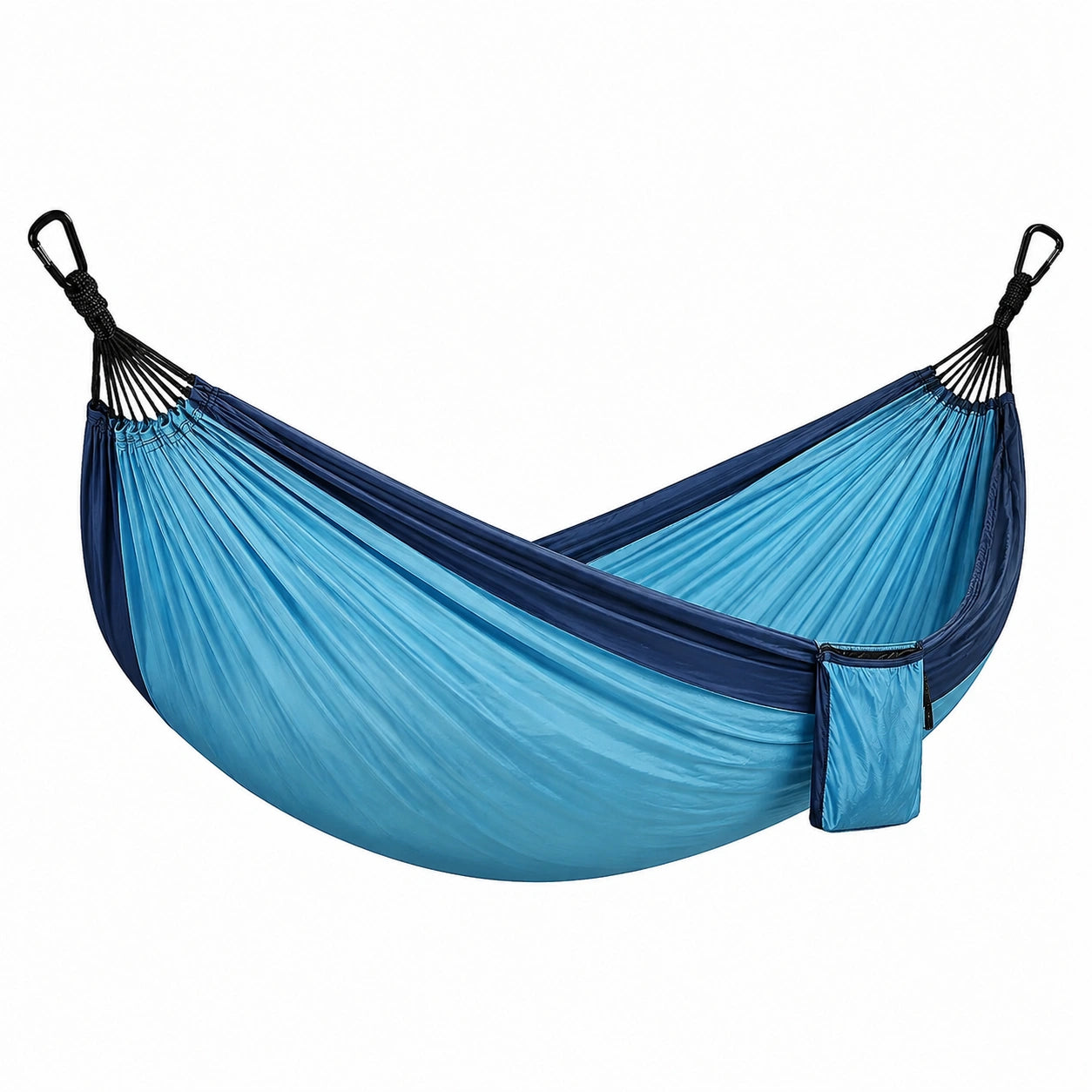 Amaca da esterno in nylon blu chiaro e blu scuro