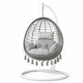 Sedia a dondolo sospesa in rattan sintetico grigio