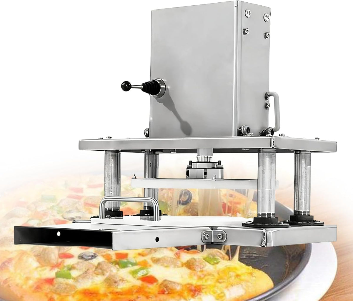 Pizzamaker Pizzapersmachine, 22 cm pizzapers, zware elektrische deegpers, voor thuisgebruik, pizzavormmachine, voor eenvoudig deegplaten