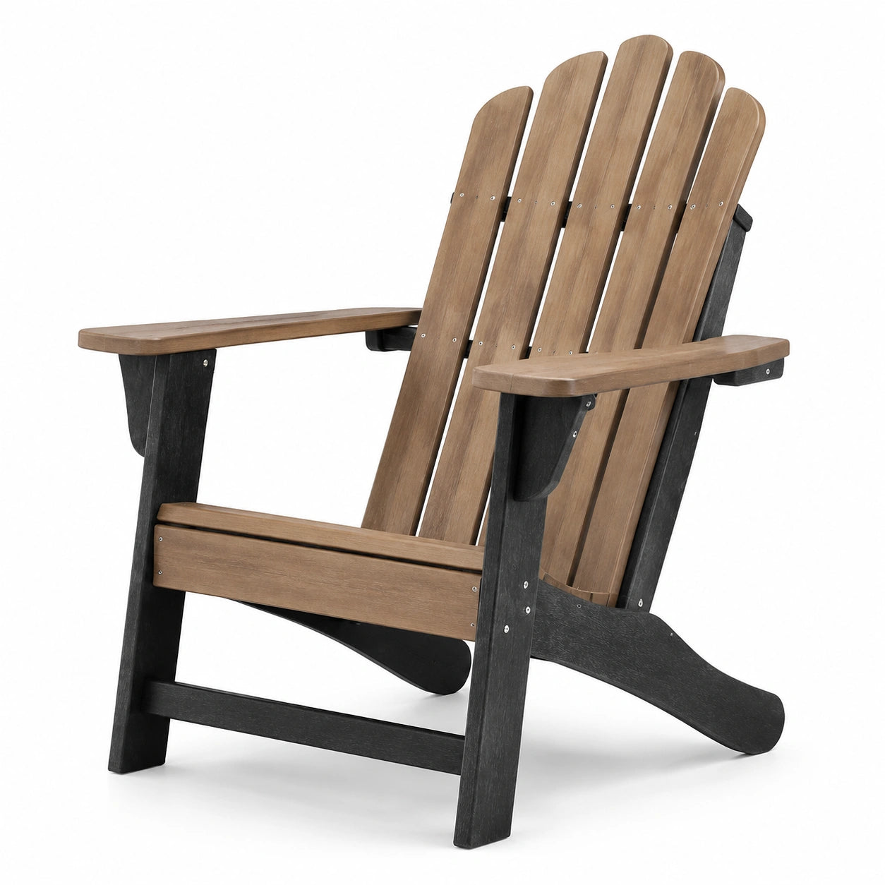 Sedia Adirondack in Legno Composito, Marrone e Nero