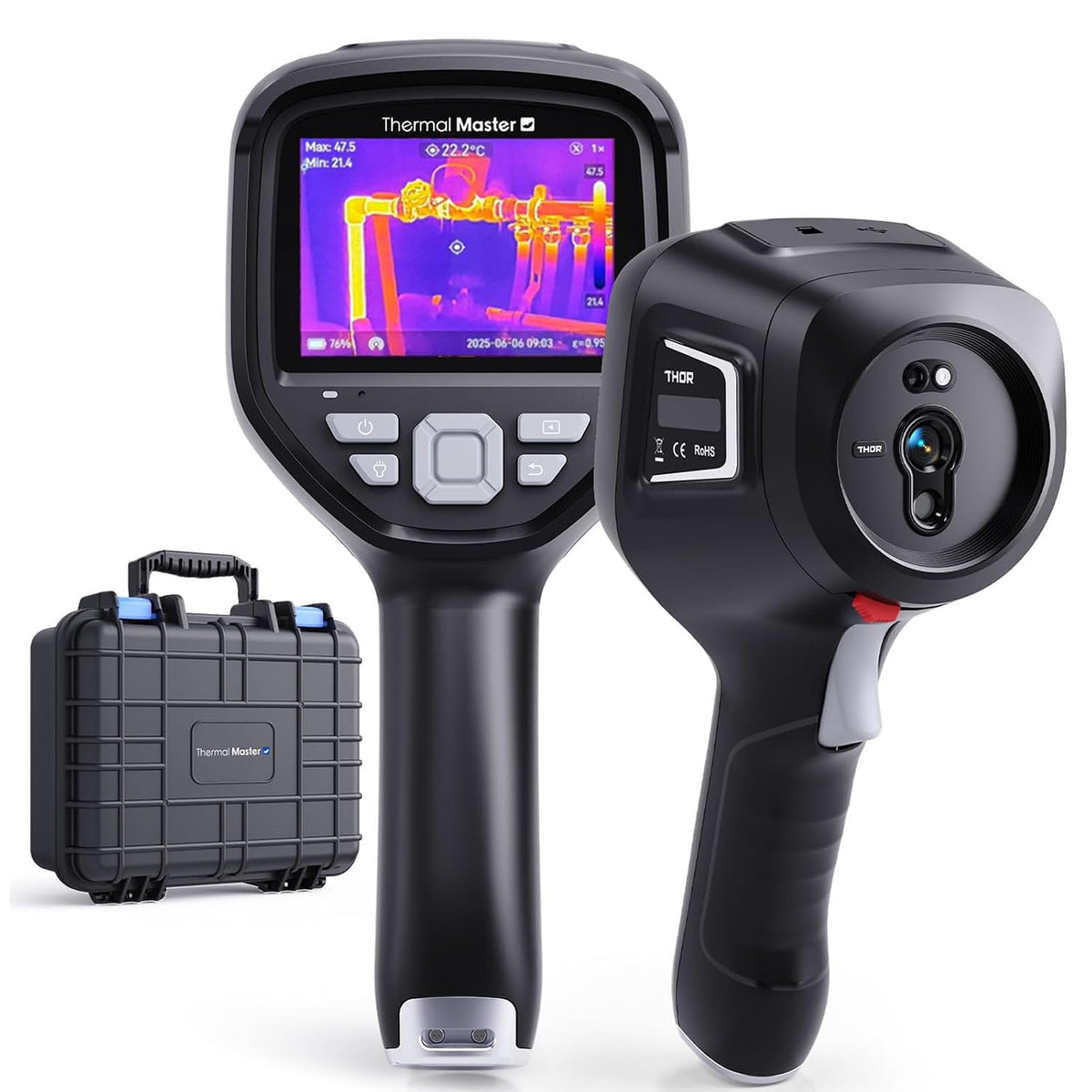 Thermal Master Thermische camera's Warmtebeeldcamera Thor002 Infraroodcamera, met 3,5 inch IPS, Scherm