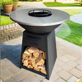 PakketPanda Grill Plancha, Grillring Ø70, Zwart, BBQ, Vuurschaal, Barbecue, Grillplaat, Outdoor, ASH NOVA XL, Tuinhaard, Houtopslag, Luxe Uitstraling