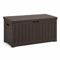 Baule in plastica effetto legno marrone 120x50x60 cm