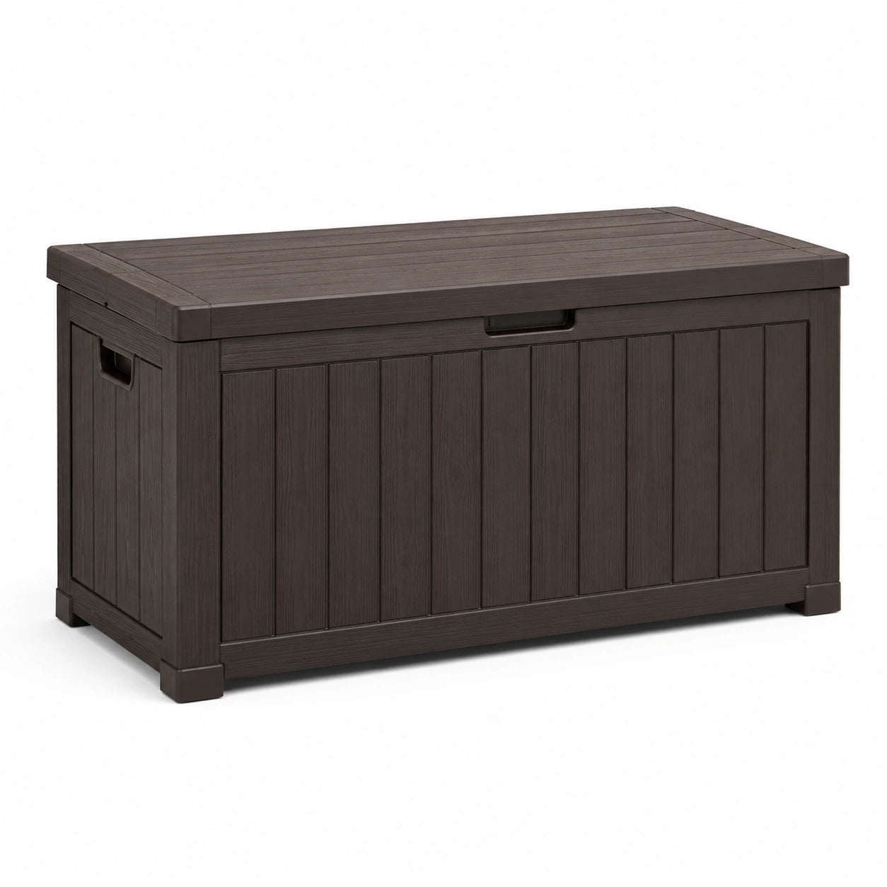 Baule in plastica effetto legno marrone 120x50x60 cm