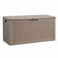 Baule da giardino in plastica 120x45x60 cm marrone