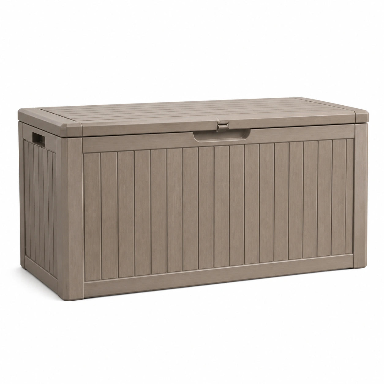 Baule da giardino in plastica 120x45x60 cm marrone