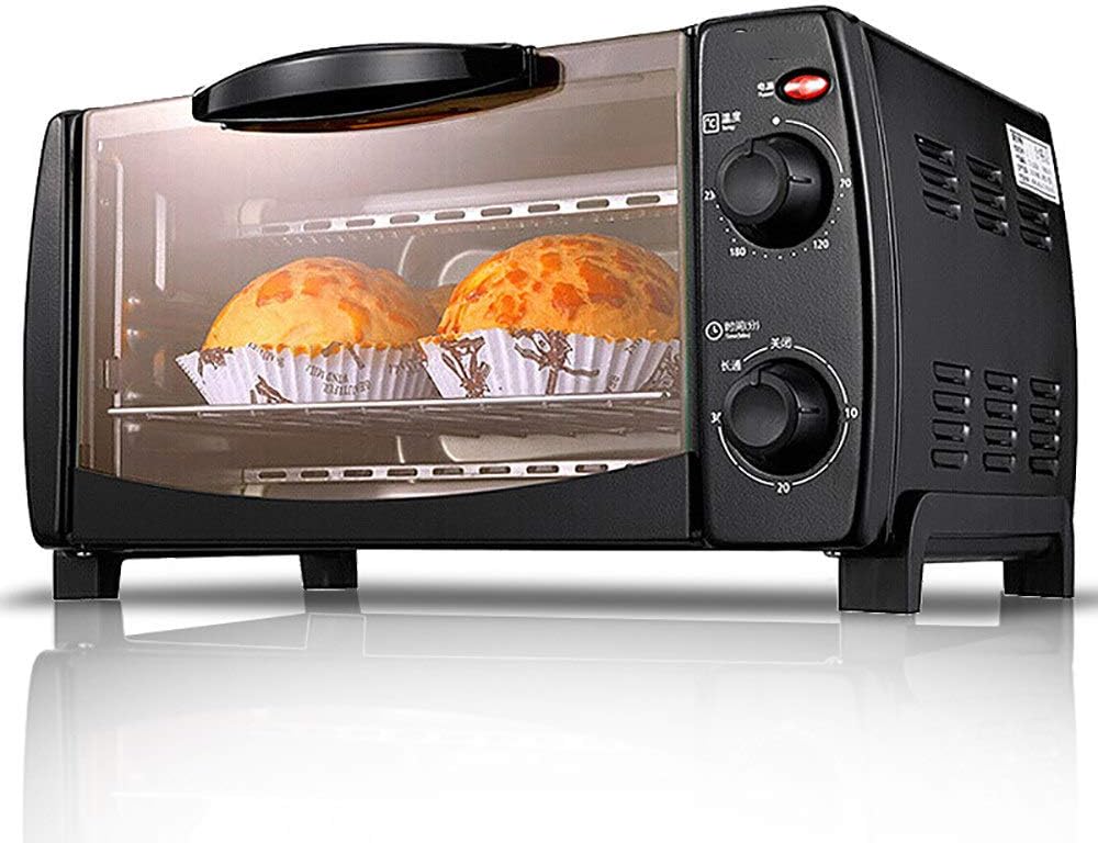 Gdhkddfl Mini-oven Slimme, temperatuurregeling van 70-230 °C, met temperatuurregeling, Elektrische tafeloven, dubbele bakpositie bespaart meer ruimte