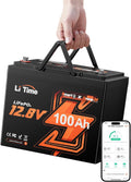 Litime Stationaire accu's 12V 100Ah LiFePO4, met Bluetooth, voor Campers en Zonne, Energie