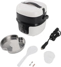 Vomeko Rijstkoker 12V/24V mini-, 2L autorijstkoker, niet-klevende voering 7-traps warmteregeling Mini elektrische rijstkookpot, mini slimme rijstkoker