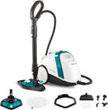 Stoomreiniger Polti Vaporetto Smart 100_T, voor een stoomdruk van 4 bar, doodt tot 99,99%* van de virusdeeltjes, met 9 accessoires, wit/turquoise