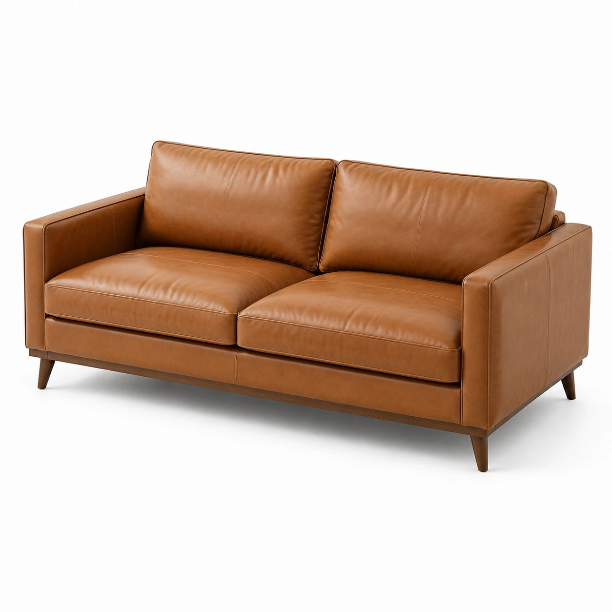 Divano in pelle sintetica marrone, 200x90x85 cm