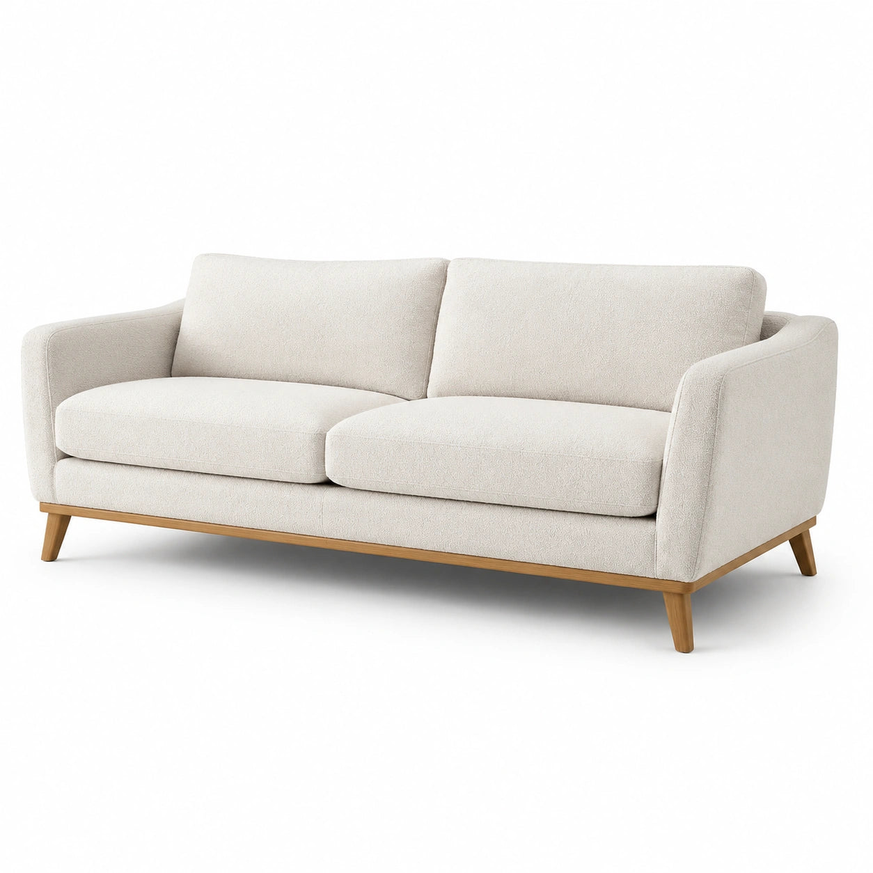Divano 2 posti in tessuto con base in legno