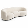 Divano curvo in tessuto bouclé bianco 220cm