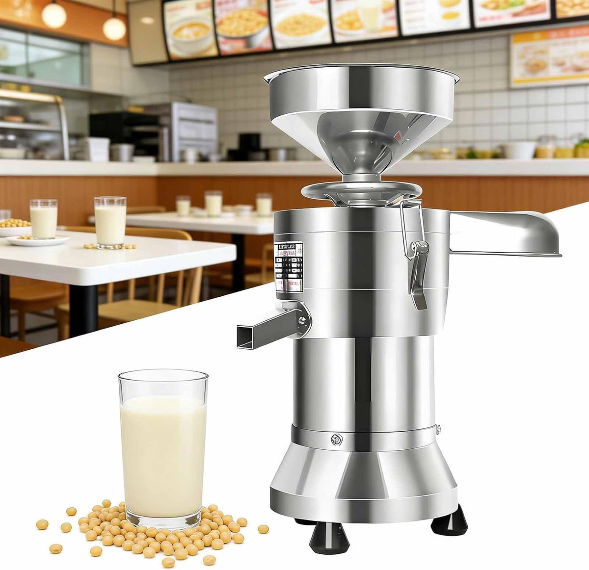 Beachtiful Automatische melkopschuimer Commerciële sojamelkmachine, 2800 toeren per minuut, gedroogde bonen en tofu. 70KG/H, met slakafscheiding