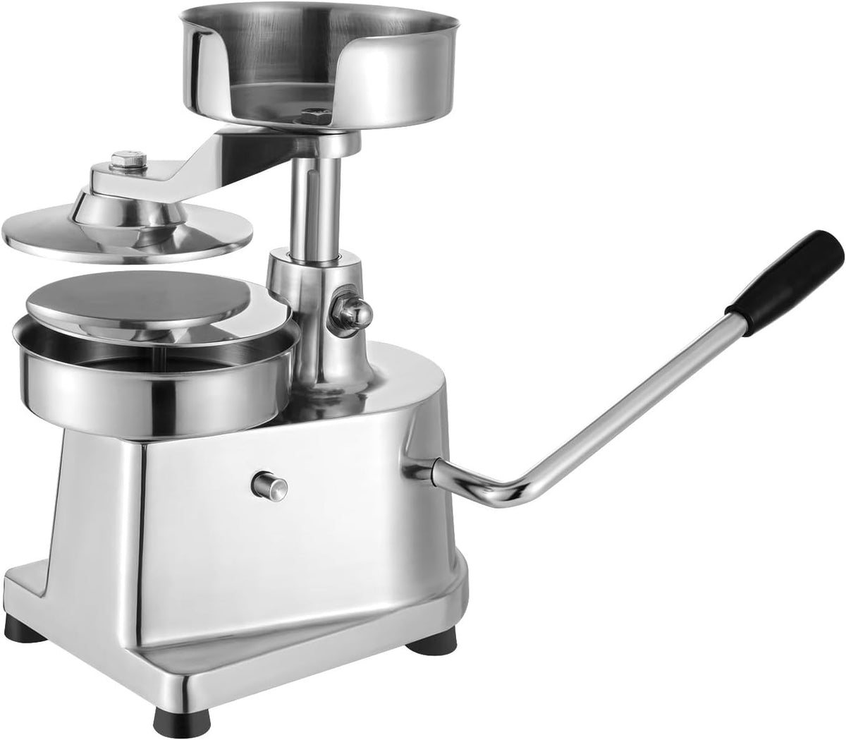 Barbecuegerei Hamburger Patty Maker - 5 Inch RVS Handmatige Machine, met 500 Patty Papers, voor Commercieel en Thuisgebruik