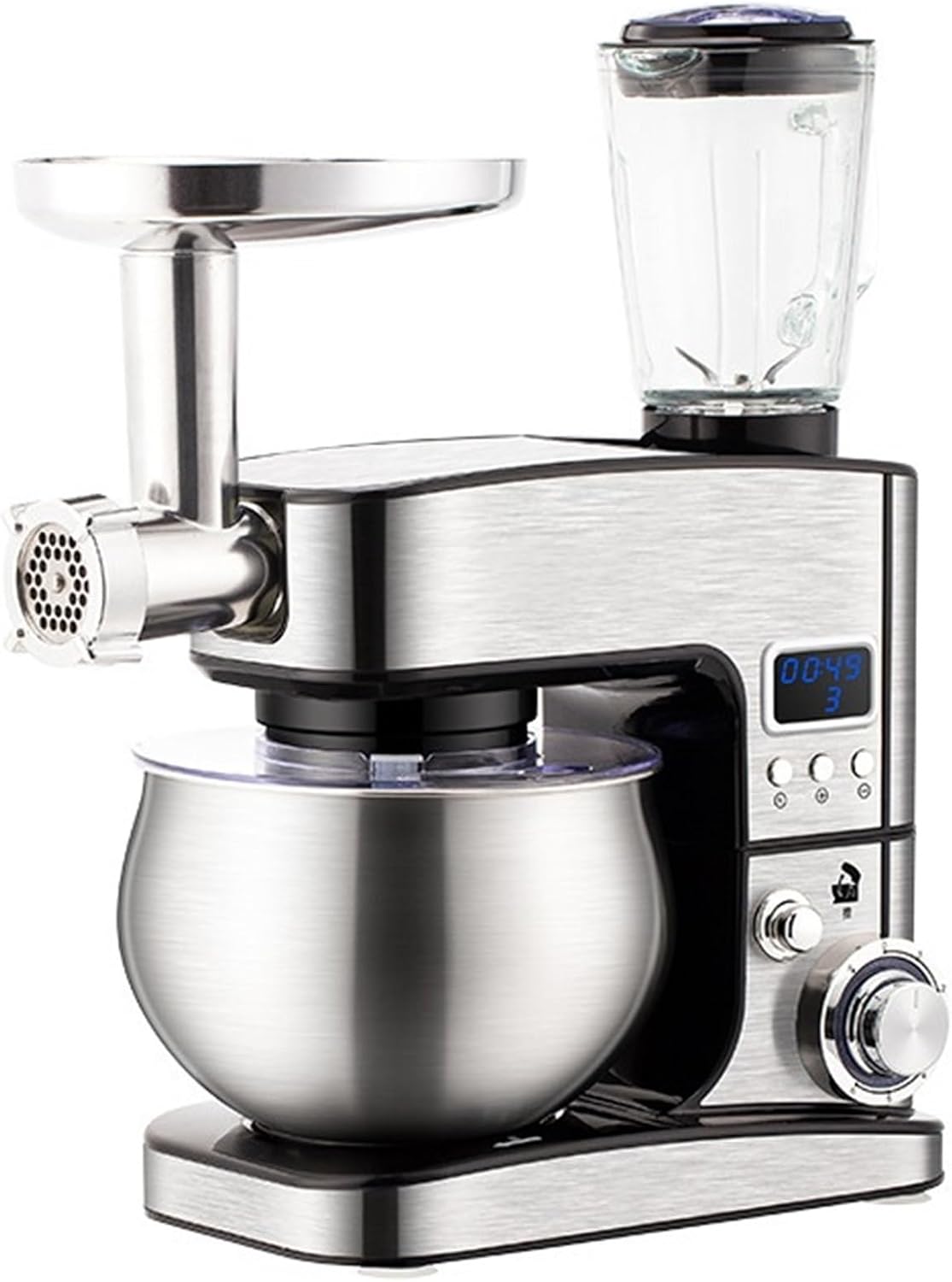 Amrttwy Staande mixer, Intelligent Timing Roestvrij Staal(Set7), Multifunctionele Chef-kokmachine, Volautomatische Desktop-huishoudelijke Deegmixer
