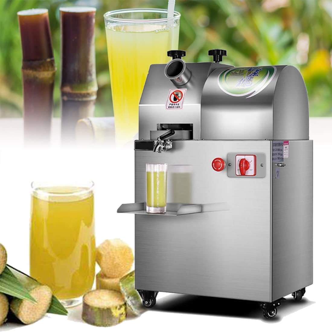Myuyee Sapcentrifuge Commerciële Elektrische 370W Slow Masticating Suikerriet, met Feed Chute Tray