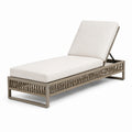 Lettino in metallo e corda con cuscino beige