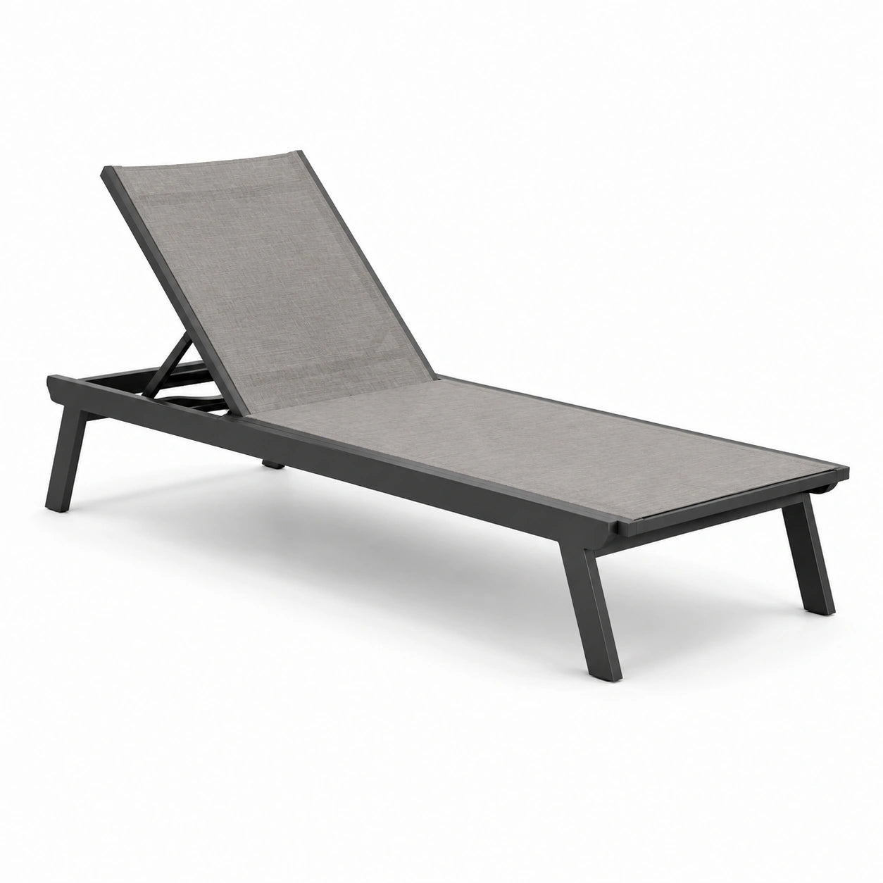 Lettino prendisole in metallo e tessuto grigio 200x65x35 cm