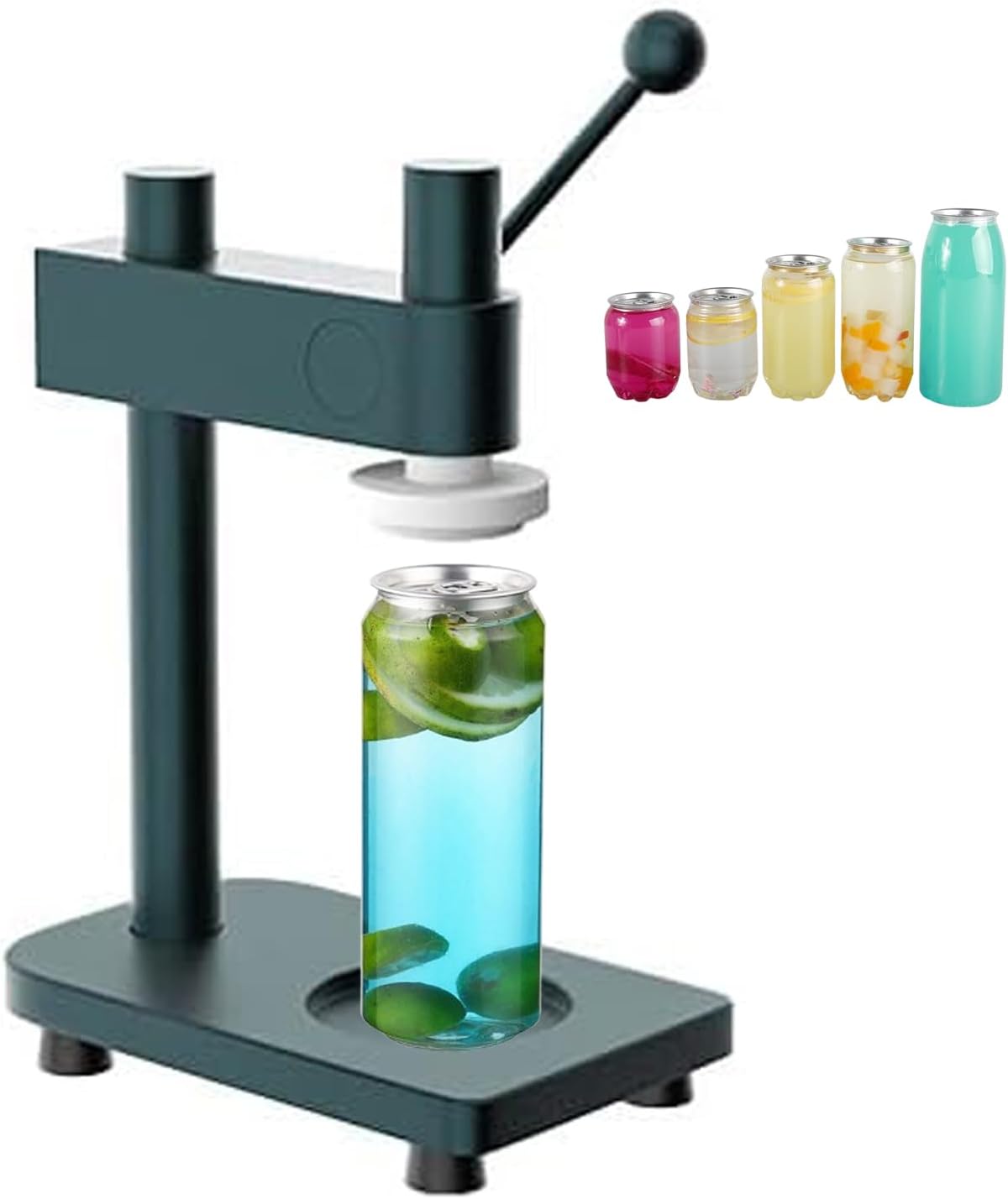 Vacuümsealer Handmatige Can Seamer-machine, met potten van 30-170 mm in hoogte en 55 mm diameter, compatibel, in hoogte verstelbaar, met vaste basis