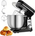 Xrnwohisb Staande mixer 6L keukenmixer, 6 snelheden verstelbaar, slagroom(zwart), met kantelbare kop, met klopper, deeghaak en draadgarde, ideaal