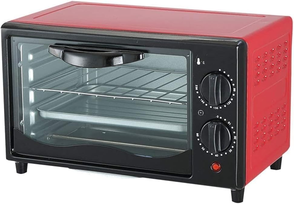 Cyzjprvn Mini-oven oven airfryer oven 12L Mini Oven, (Kleur: Roze) (Color : Rojo, Size