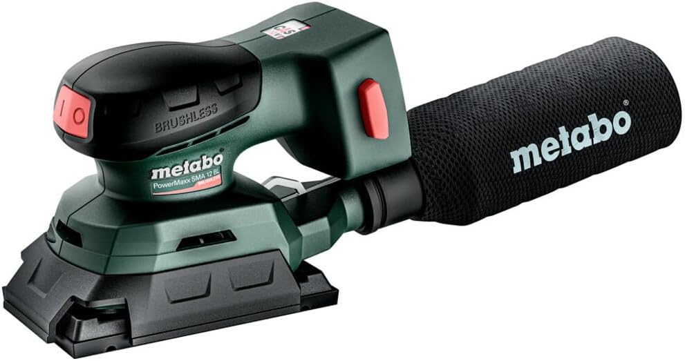 metabo Accu's PowerMaxx SRA 12 BL set accu, Sander 12 V (schuurapparaat in MetaBOX 215, zonder accu + oplader) # 602036920, met schuurplaat