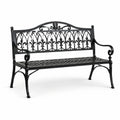 Panchina da giardino in ferro nero 128x52x87 cm