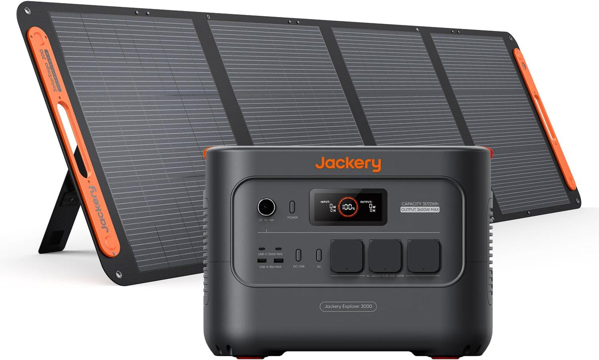 Jackery Aggregat Explorer 3000 v2 Draagbare Powerstation, met 200W Zonnepaneel