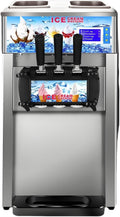 Zhimai Ijsmachine Commerciële, 18 l/u, 1200 W, 2 x 3 l, 3 smaken, Italiaanse ijsmachine, trechter, commerciële zachte ijs, voor yoghurt, koffie
