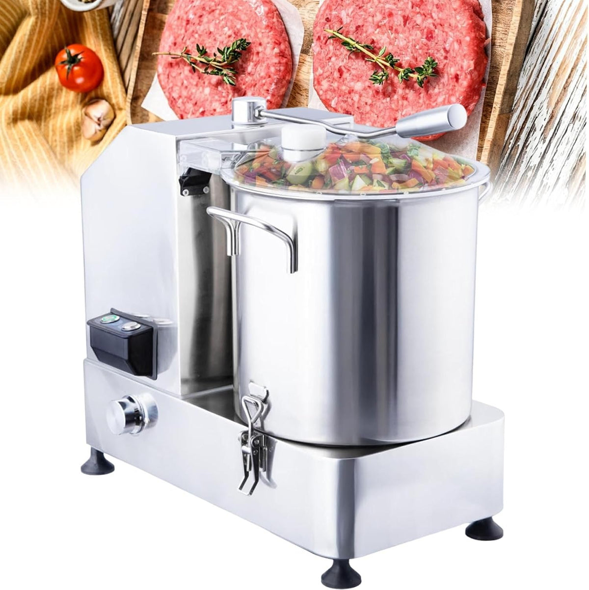 Keukenmachine Commerciële Vlees Groente 1800W 2000W Rvs 12L Elektrische Blender, voor Groenten Fruit Gember Knoflook Pinda