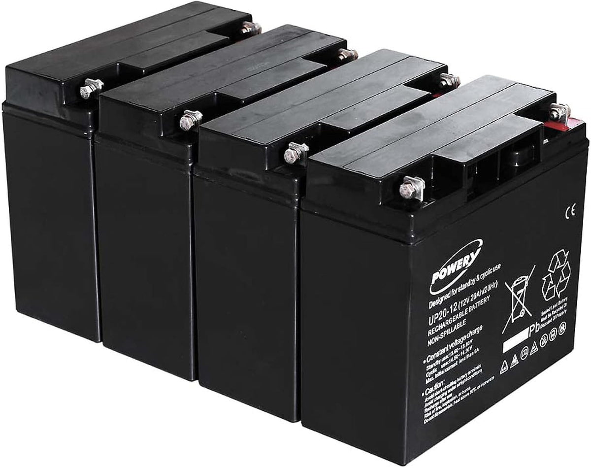 akku-net Oplaadbare batterij Lood, UPS XL 3000 Tower/Rack Convertible 20Ah (vervangt ook 18Ah), 12V, Gel Accu, voor USV APC Smart, Lead, Acid