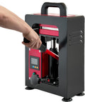 LetCart Drukpers Hydraulische hittepersmachine, 6 x 12 cm, 5 ton, planten (rood, handmatige pers, met dubbele platen, draagbare warmtepers, drogen