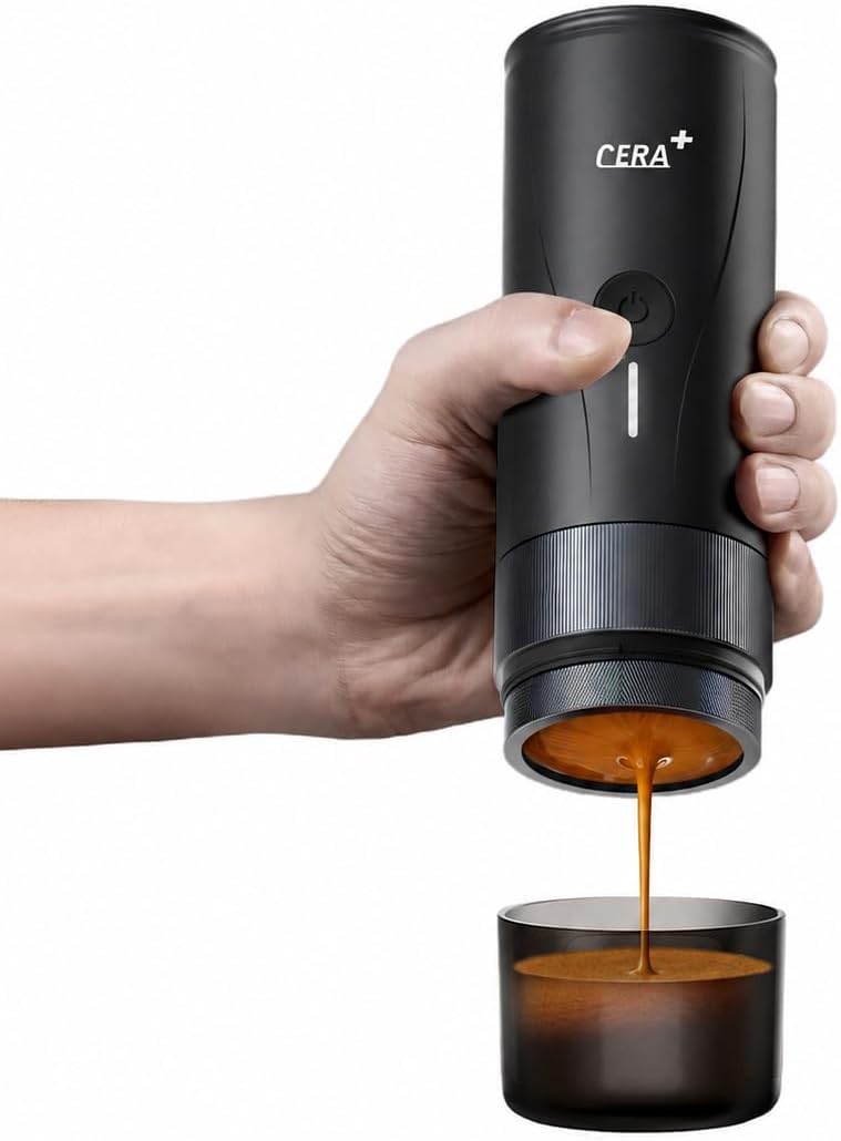 CERA+ Espressomachine CERA+ Draagbare PRO zelfverwarmend speciaal, compatibel, met ultrafijn malen, professioneel elektrisch klein reiskoffieapparaat