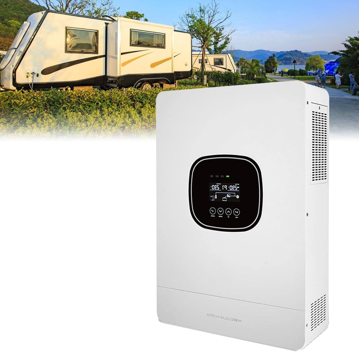 Lhuitui Hybride omvormer 5000W On/Off Grid Zonne, 48V DC Naar 230V AC, Zonder Stroom Of, LCD Display, Voor Off, Grid Of Afgelegen Gebieden
