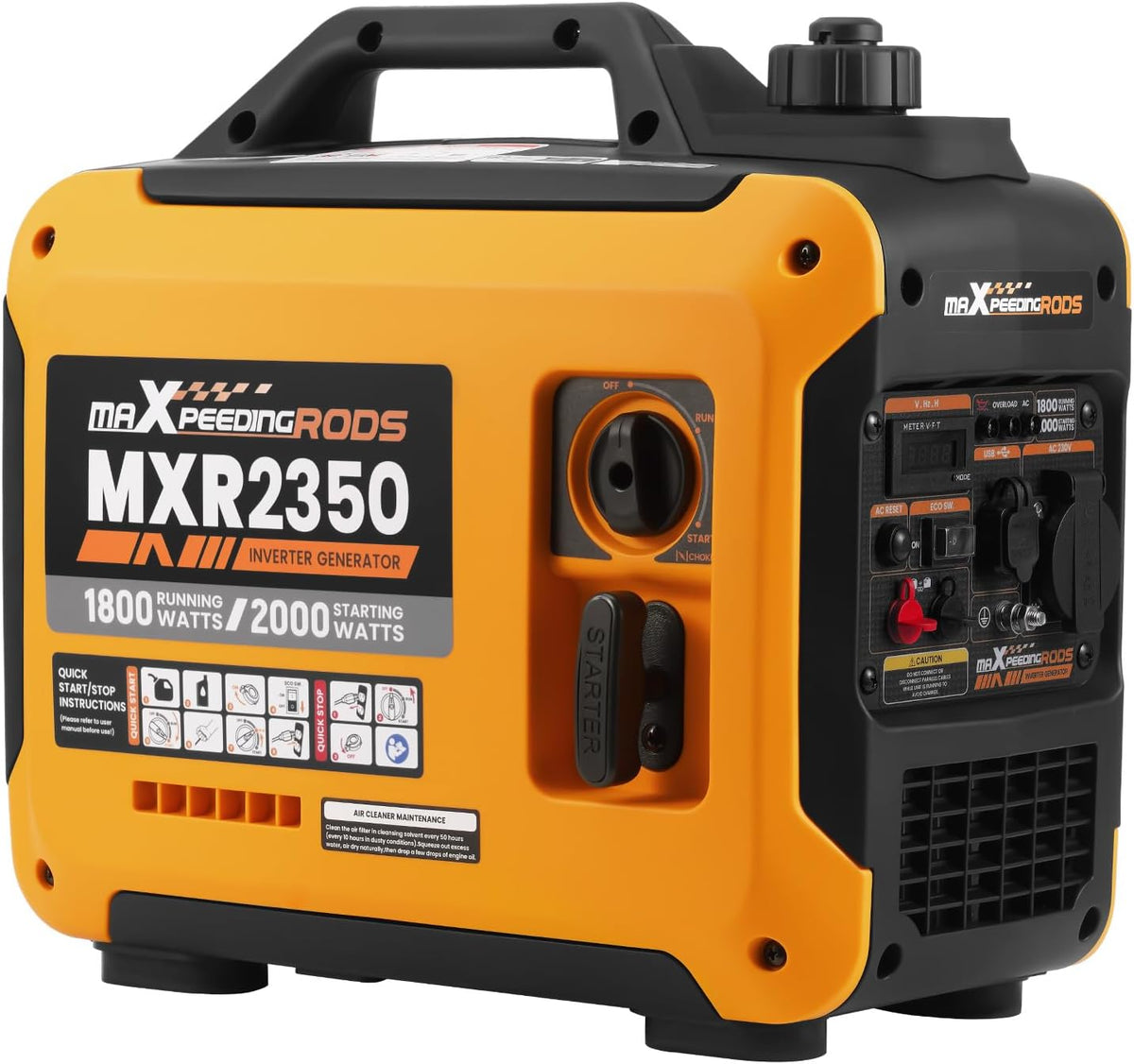 maXpeedingrods Aggregat Inverter Stroomgenerator, 2000 W, 4-takt, benzine
