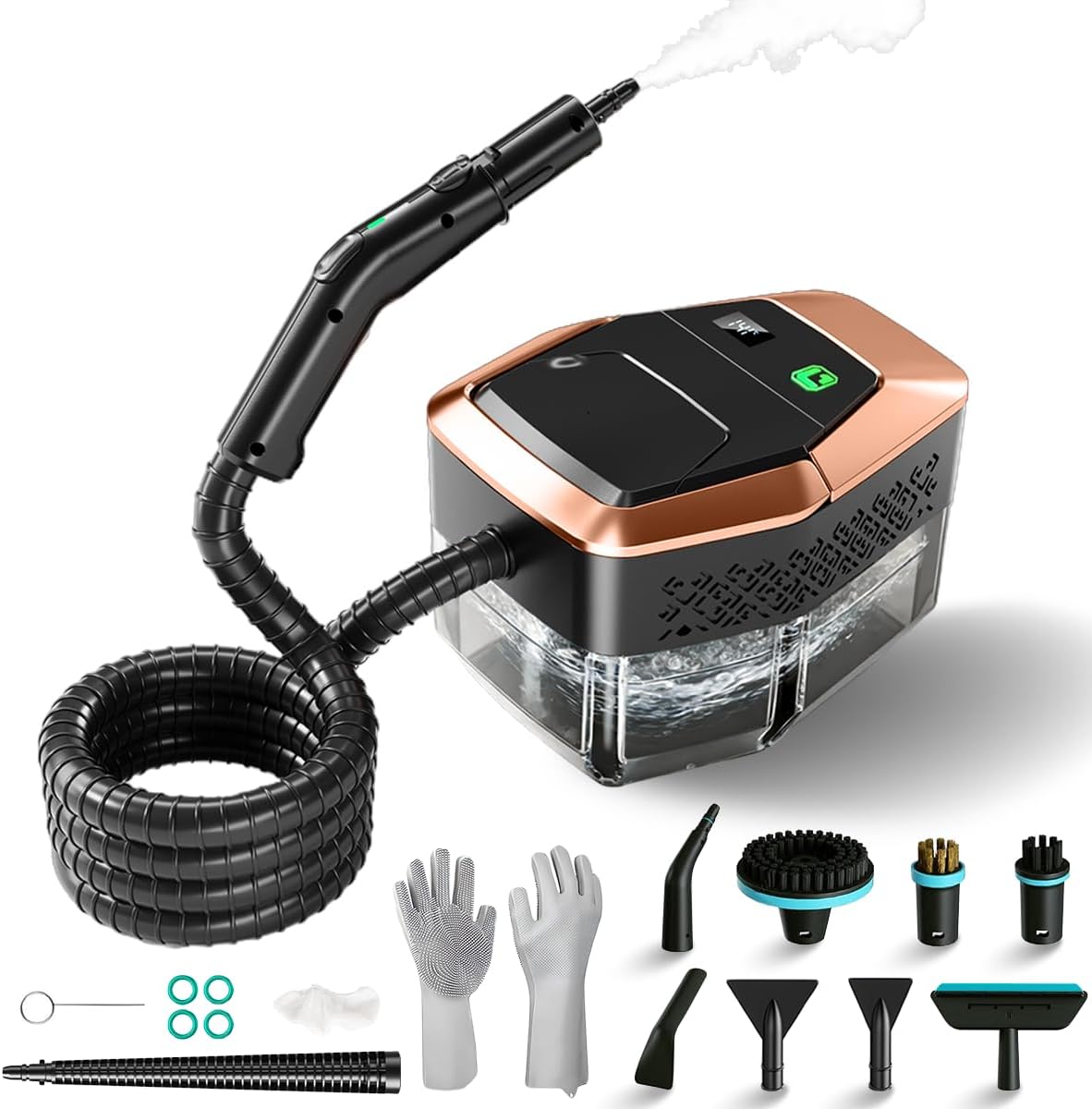 Bestbuy8 Stoomreiniger, 1,8 l grote tank, 4 bar krachtige stoom, 3-traps verstelbare stoomboot, 15s snelle warmte, voor thuis en auto, voor reiniging