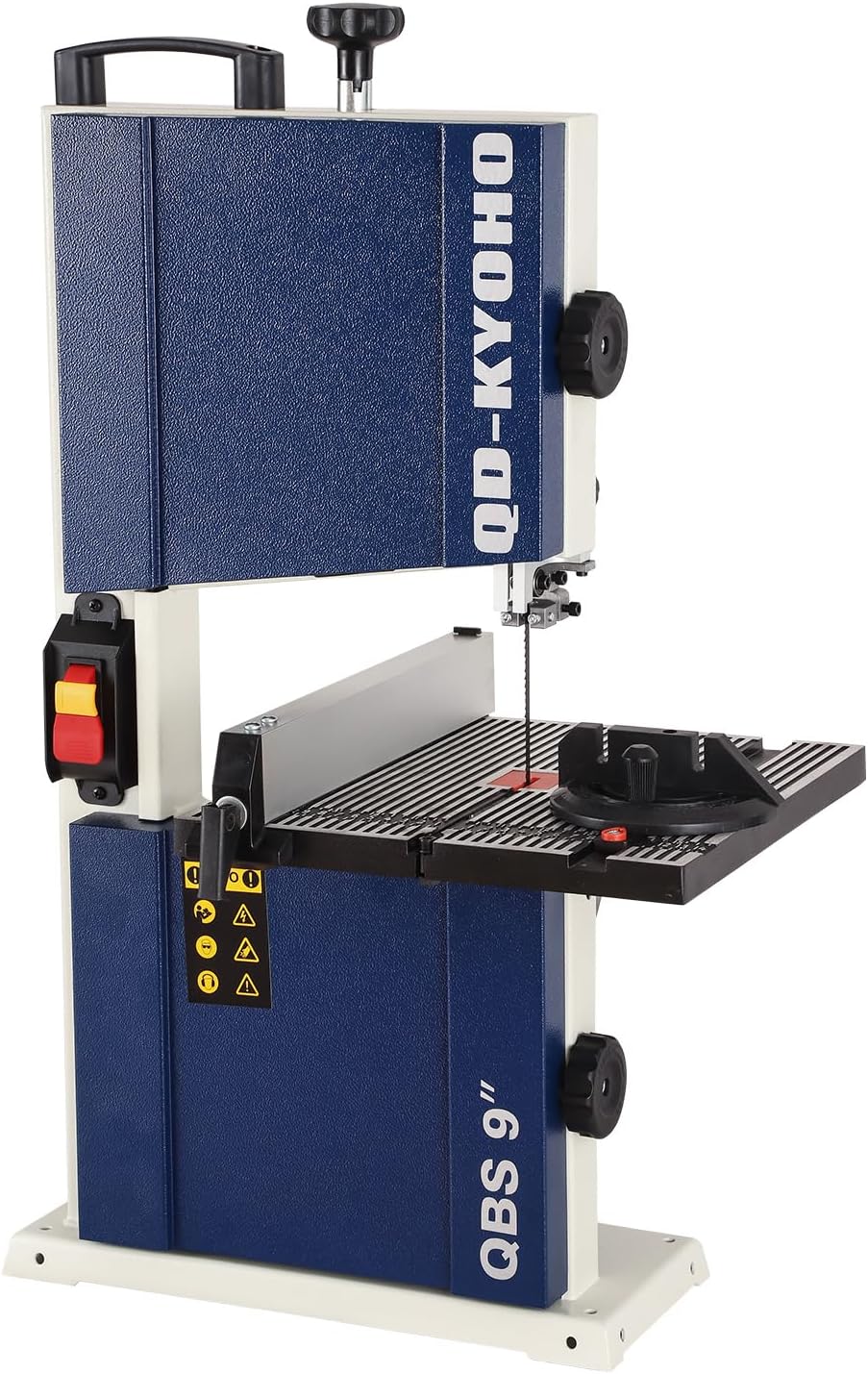 QD-Kyoho Bandzag Draagbare bandzaag 9 inch, 2526 omw/min op de grond, 120 V 2,5 A, motor 1/3 pk (uitgang), voor houtbewerking, lintzagen, met schaal