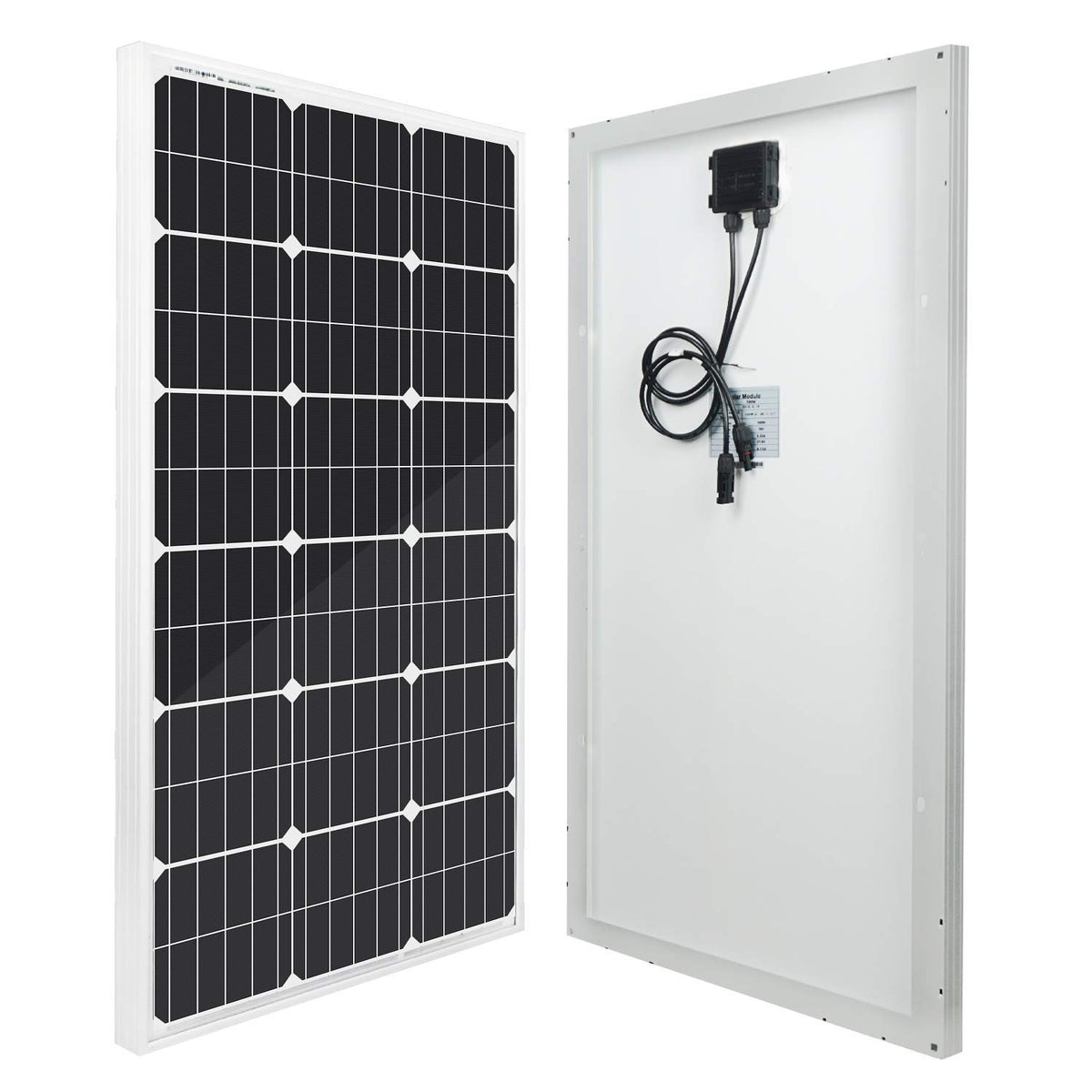 ECO-Worthy Monokristallijne zonnepanel ECO, B-2 Draagbare 200 Watt (2 stks 100 watts) 18 Volt Monokristallijn Zonnepanelen 12 V Batterij, L02M100