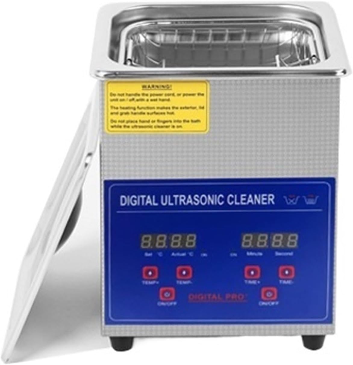 Tecjhjz Ultrasone reiniger reinigingsmachine, 2 l, 3 l, roestvrijstalen behuizing, met badkamertimer, digitale reiniger, voor brillen, horloges
