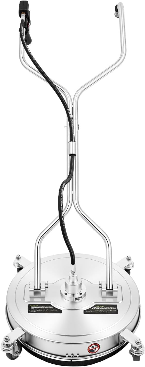 Funysf Hogedrukreiniger 50,8 cm vloerreiniger, 4000 psi, met 2 reservemondstukken, zilver, oppervlaktereiniger, voor zuigen, dweilen en drogen
