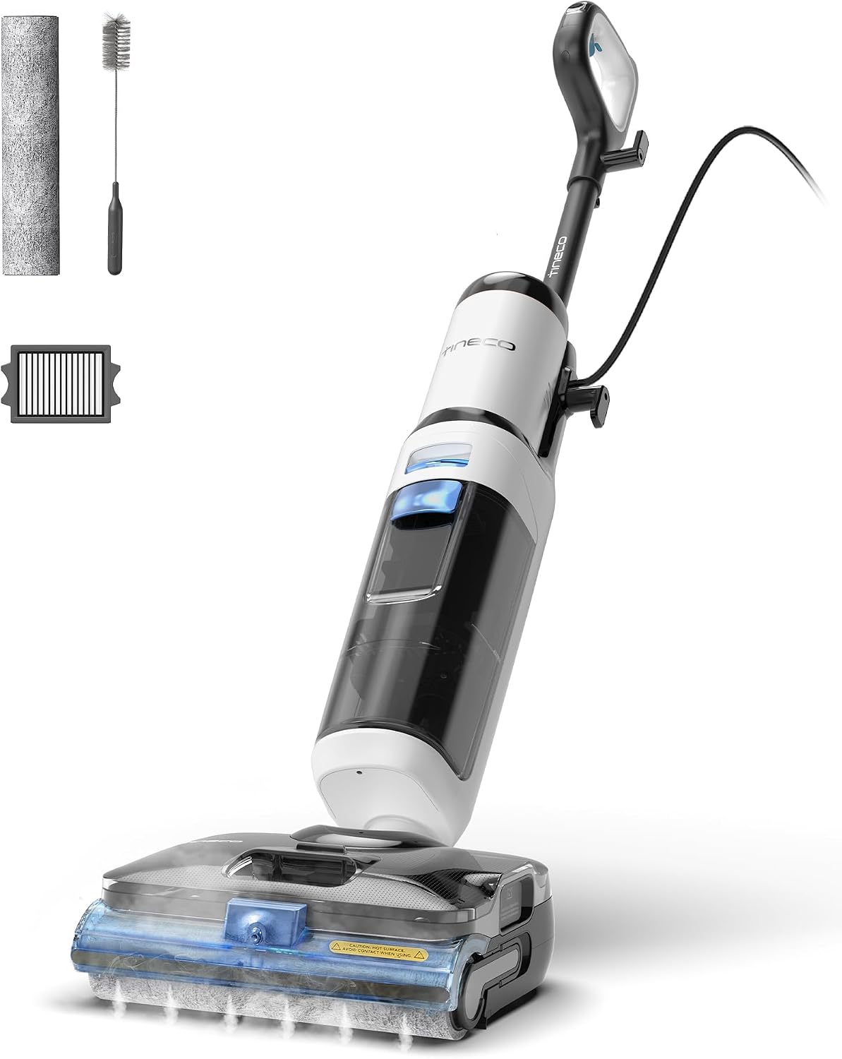 Tineco Nat- en droogzuiger Floor ONE S6 Stretch Steam nat-/, 160 °C BoostSteam, FlashDry zelfreiniging, anti-klit-design, stoomreiniger, met kabel