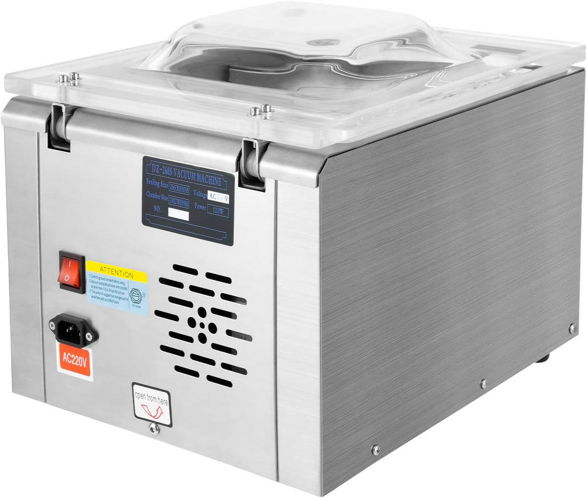 Sauady Vacuümsealer Vacuümmachine, 120 W, 2 CFM, roestvrij zilver, precisie-vacuüm-sealer, tafel, industriële vacuümmachine