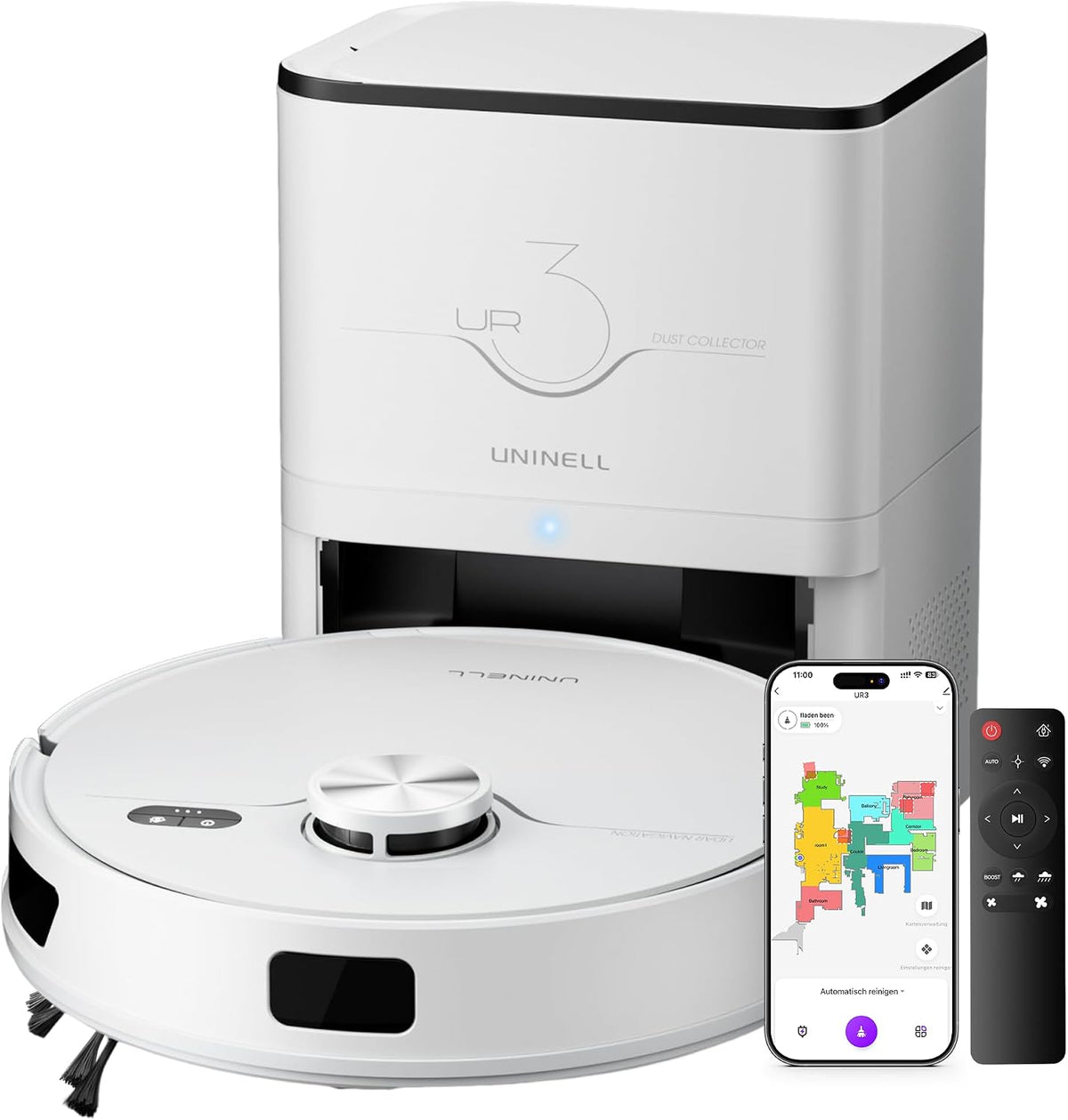 uninell Robotstofzuiger Stofzuigerrobot, met 5000Pa (wit)
