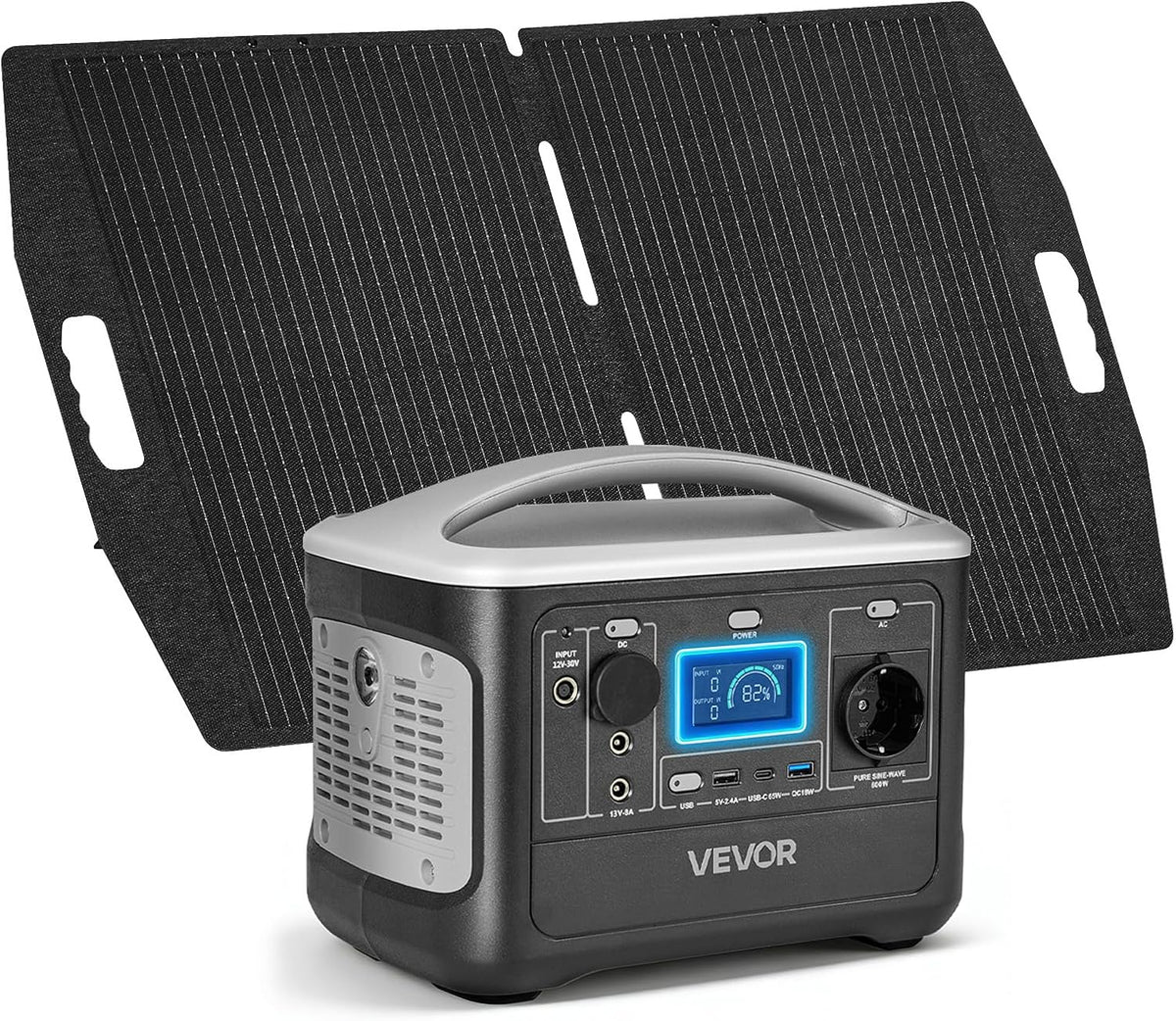 Vevor Aggregat Draagbare powerstation zonnegenerator, met 100 W zonnepaneel), met de camper (493 Wh, ideaal, voor noodgevallen thuis