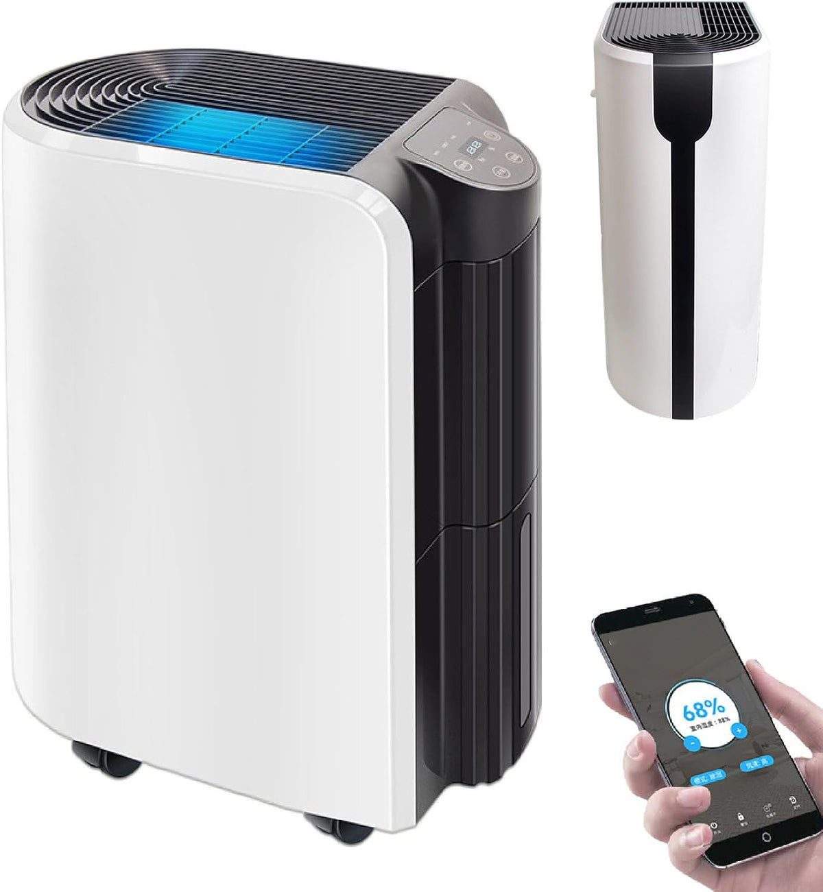 pedenencelia Luchtontvochtiger Van 280 W, Instelbaar Bereik Van Rh10-95%, Met Touchscreen, Veilig Kinderslot