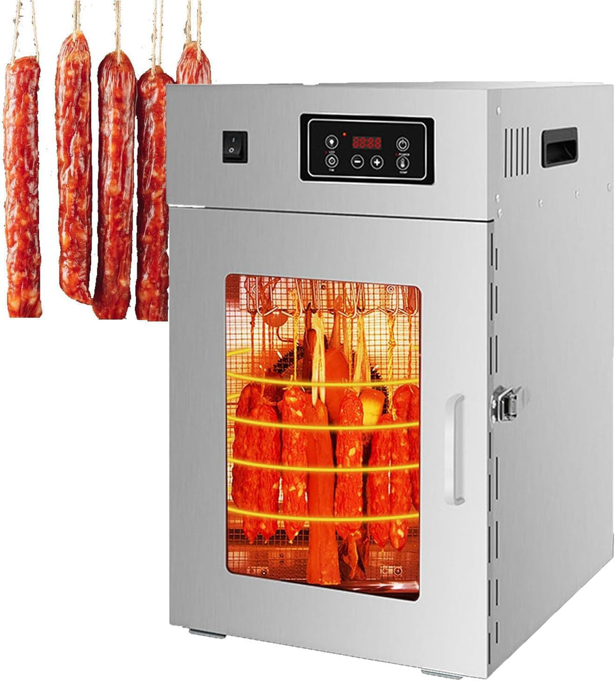 Ymaomao Voedseldroger Roestvrijstalen roterende vleesdroger Commerciële, 7.5KG/time