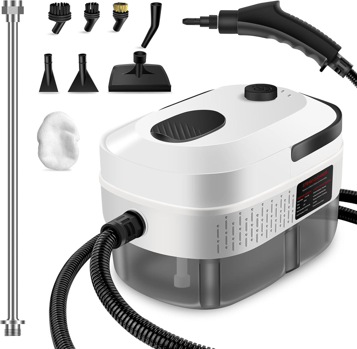 Zerpyor Stoomreiniger Handstoomreiniger, 2500 W, 15 seconden, 3-traps temperatuur, 32 oz diepe reinigingsstoom, met 10 raambevestigingen