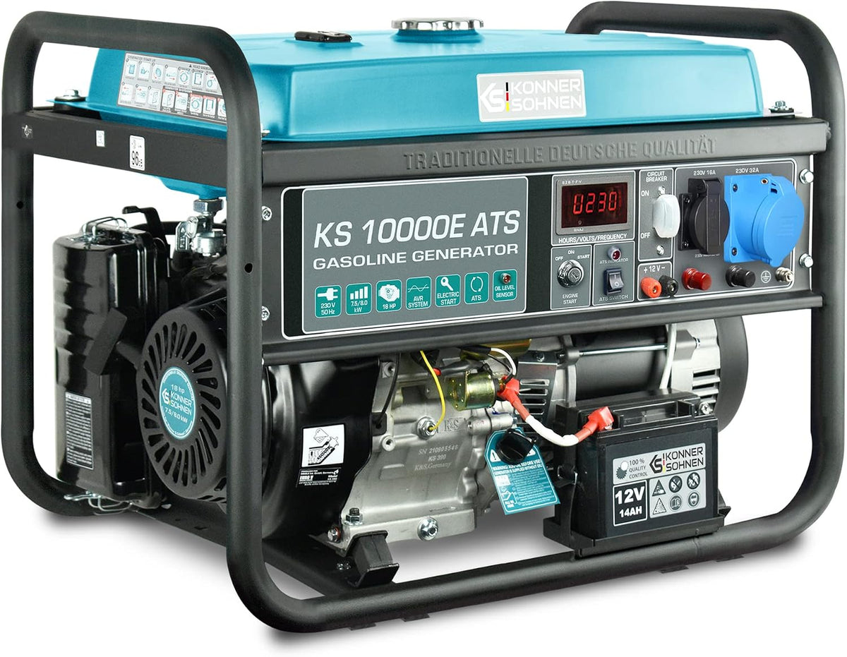 K&S Könner&Söhnen Aggregat Könner & Söhnen KS 10000E ATS generator benzine 18 pk, automatische spanningsregelaar 230 V, 8000 watt, 1 x 16 A
